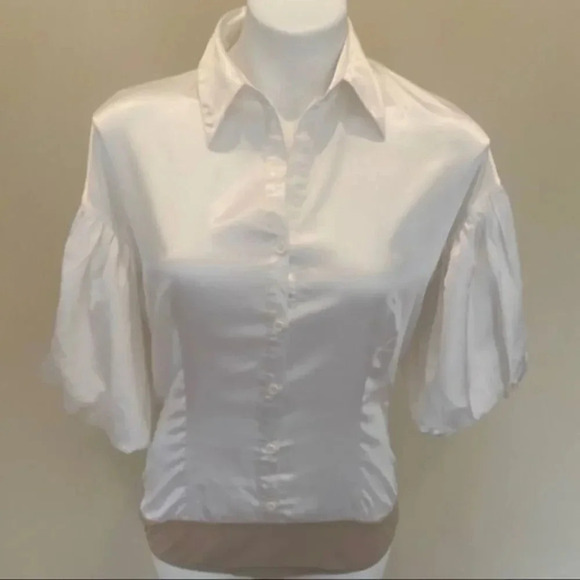 Shape FX by spiegel white blouse with pa… - Picture 2 of 5